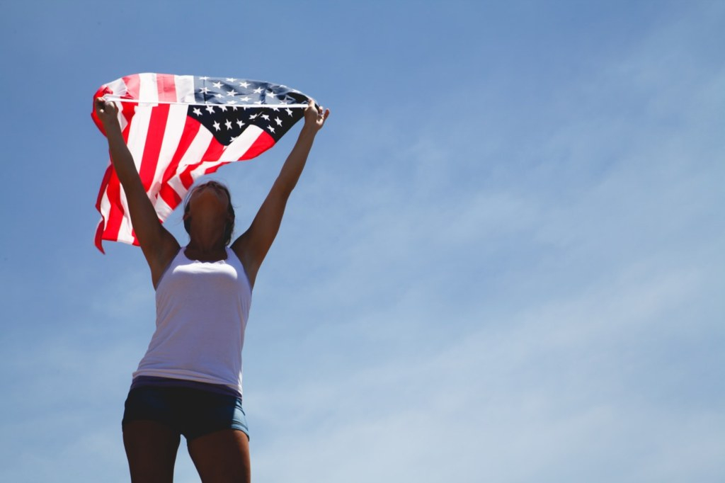 USflag-woman