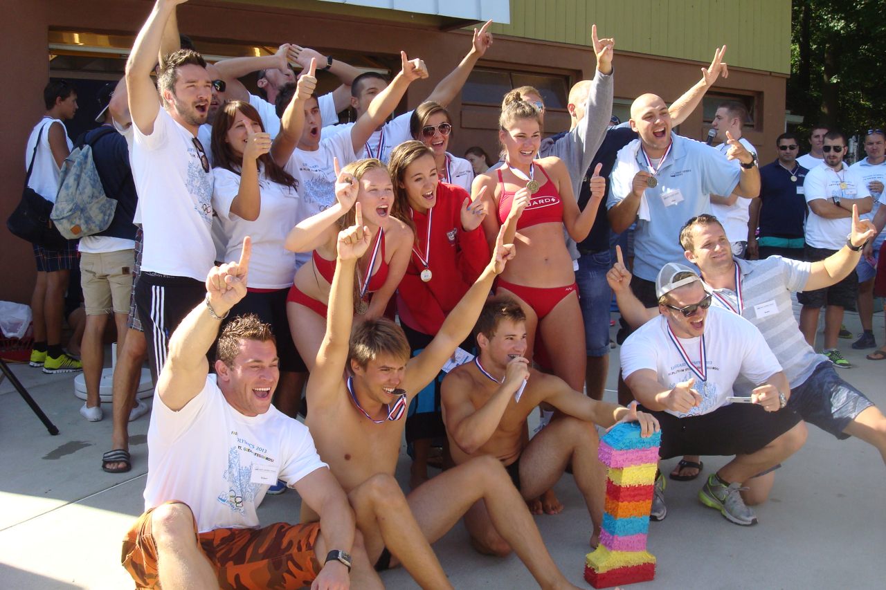 group-lifeguard-cheerful-energetic